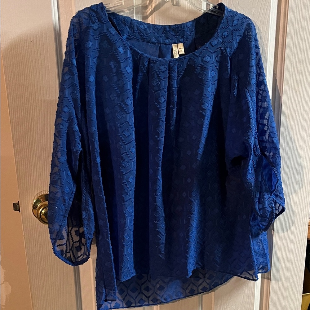 Chenault Royal Blue Lace Blouse
